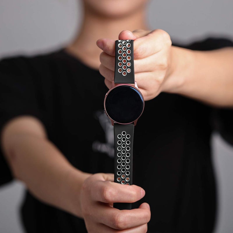 Lerobo Compatible with Samsung Galaxy Watch 7 6 5 4 Band 44mm 40mm, Galaxy Watch 5 Pro 45mm/Galaxy Watch 6 4 Classic for Women Men, 20mm Breathable Sport Silicone Band for Galaxy Active 2 Watch - Image 3